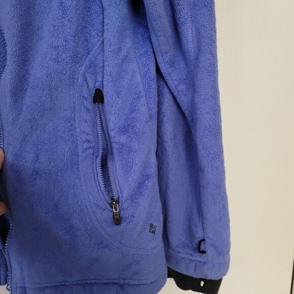 ~ womens light blue columbia full zip fuzzy interchange sweater - Picture 2 of 4